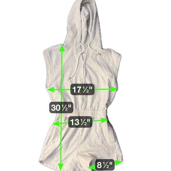 Abercrombie & Fitch Sleeveless Hoodie Fleece Romper‎ Size Small Tall Coverup - Picture 4 of 4